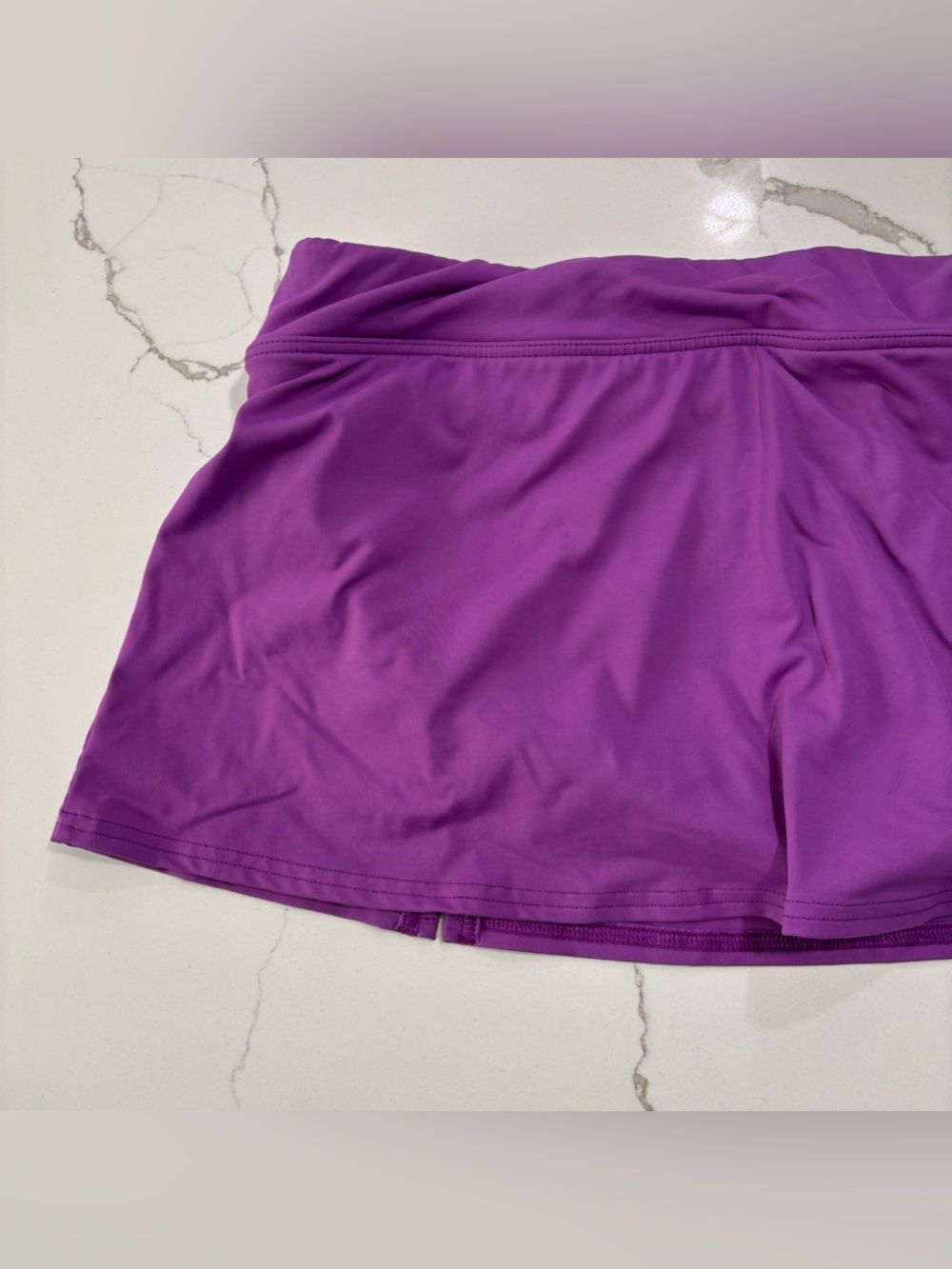 Lands' End Purple Swim Skort with Nude Lining Swimsuit Bathing Suit Women’s 12 - Picture 3 of 13